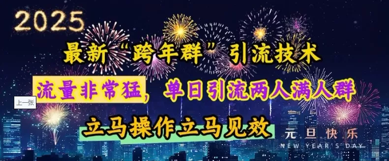 “跨年群”引流，流量非常猛，单日引流两人满人群，立马操作立马见效【揭秘】-颜夕资源网-第15张图片