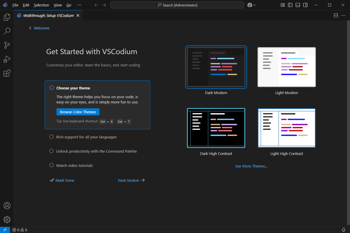 VSCodium 开源代码编辑器 v1.97.0.25037 中文绿色版-颜夕资源网-第15张图片