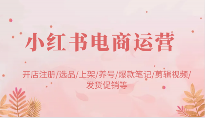 小红书电商经营：开实体店申请注册/选款/发布/起号/爆品手记/视频编辑/安排发货促销等-颜夕资源网-第15张图片