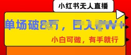 小红书无人直播，纯小白可做，有手就行，单场直播销售额破8w-颜夕资源网-第15张图片
