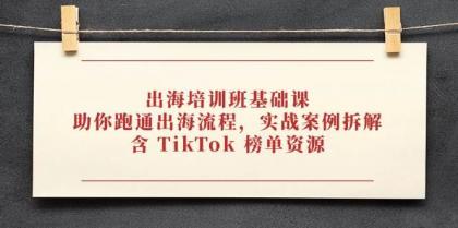 出海培训班基础课，助你跑通出海流程，实战案例拆解，含 TikTok 榜单资源-颜夕资源网-第15张图片