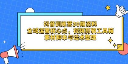 抖音训练营30期资料，全域运营核心点，视频剪辑工具箱 素材脚本与话术整理-颜夕资源网-第15张图片