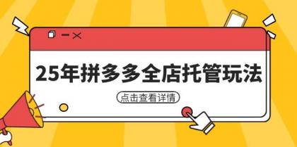 25年拼多多全店托管玩法，矩阵动销裂变玩法如何低风险盈利 新手运营秘籍-颜夕资源网-第15张图片