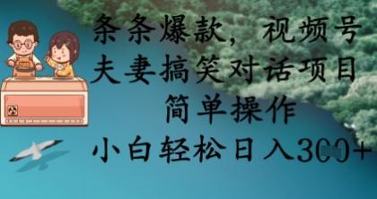 条条爆款，视频号夫妻搞笑对话项目，简单操作，小白轻松日入3张-颜夕资源网-第15张图片