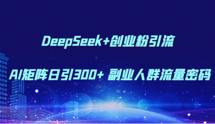 DeepSeek+创业粉引流 AI矩阵日引300+ 副业人群流量密码-颜夕资源网-第15张图片