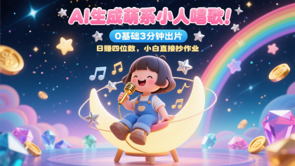 AI生成萌系小人唱歌！0基础3分钟出片，28个作品涨粉9万，日赚四位数，小白直接抄作业-颜夕资源网-第15张图片