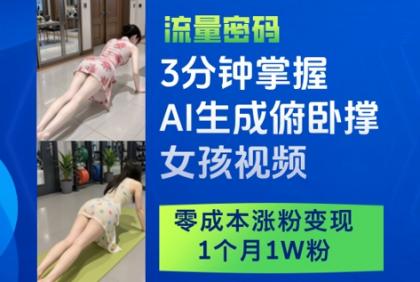 3分钟掌握AI生成俯卧撑女孩视频,零成本涨粉变现,1个月1W粉-颜夕资源网-第15张图片 3分钟掌握AI生成俯卧撑女孩视频,零成本涨粉变现,1个月1W粉-颜夕资源网-第15张图片