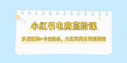 小红书电商高阶课，多店矩阵+卡位选品，大红海类目突围指南（更新5月）-颜夕资源网-第15张图片