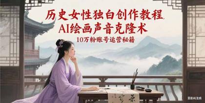 历史女性独白创作教程，AI绘画声音克隆术，10万粉账号运营秘籍-颜夕资源网-第15张图片
