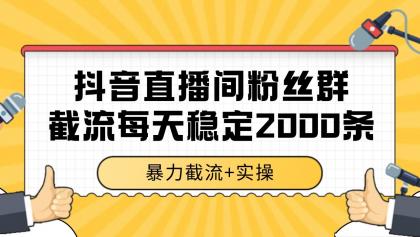 抖音直播间粉丝群截流，稳定采集数据全行业通用 2000+数据一天-颜夕资源网-第15张图片