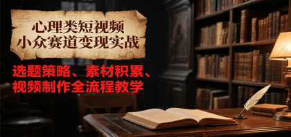 心理类短视频小众赛道变现实战，选题策略、素材积累、视频制作全流程教学-颜夕资源网-第15张图片