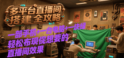 多平台直播间搭建全攻略，一部手机+一台电脑+一块绿布轻松实现你想要的直播间效果-颜夕资源网-第15张图片
