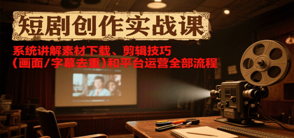 短剧创作实战课，系统讲解素材下载、剪辑技巧（画面/字幕去重）和平台运营全部流程-颜夕资源网-第15张图片