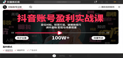 抖音账号盈利实战课,定位对标、标签打造、破播放技巧,讲涨粉变现与场景搭建-颜夕资源网-第15张图片 抖音账号盈利实战课,定位对标、标签打造、破播放技巧,讲涨粉变现与场景搭建-颜夕资源网-第15张图片