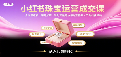 小红书珠宝运营成交课：含底层逻辑、账号拆解，讲封面选题技巧与直播从入门到转化策略-颜夕资源网-第15张图片