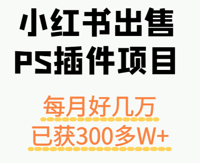 小红书出售PS插件项目，每月都收入好几万，长期操作已获利300多W+-颜夕资源网-第15张图片