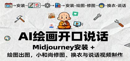 AI绘画开口说话,Midjourney安装 + 绘图出图,小和尚修图、换衣与说话视频制作-颜夕资源网-第15张图片 AI绘画开口说话,Midjourney安装 + 绘图出图,小和尚修图、换衣与说话视频制作-颜夕资源网-第15张图片
