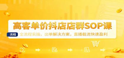 高客单价抖店店群SOP课：全流程实操，出单解决方案，直播截流快速盈利-颜夕资源网-第15张图片