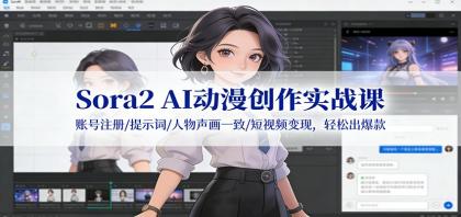 Sora2 AI动漫创作实战课：账号注册/提示词/人物声画一致/短视频变现，轻松出爆款-颜夕资源网-第15张图片