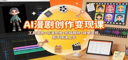 AI漫剧创作变现课：工具使用+导演思维+剪辑精修+接单变现，新手快速上手-颜夕资源网-第15张图片