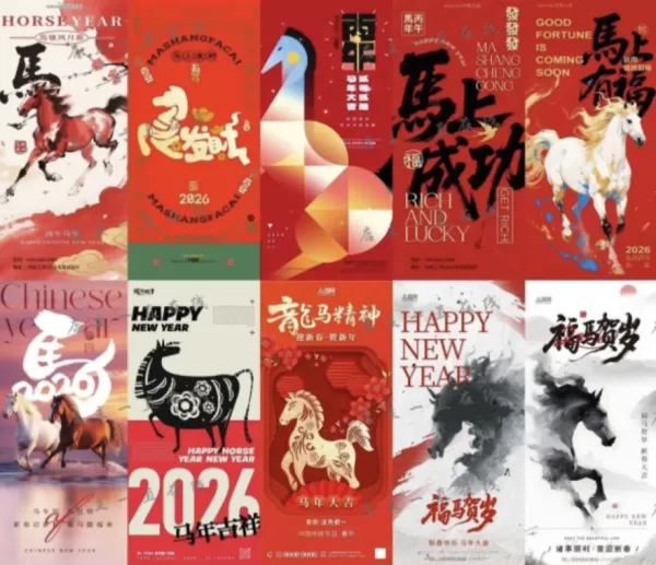 80款2026马年新年海报PSD素材-颜夕资源网-第17张图片