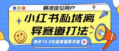 小红书私域离异赛道打法，精准定位，单价19.9引流变现两手抓