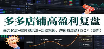 多多店铺高盈利复盘：暴力起店+微付费玩法+活动策略，解锁持续盈利SOP（更新）-颜夕资源网-第17张图片